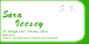sara vecsey business card